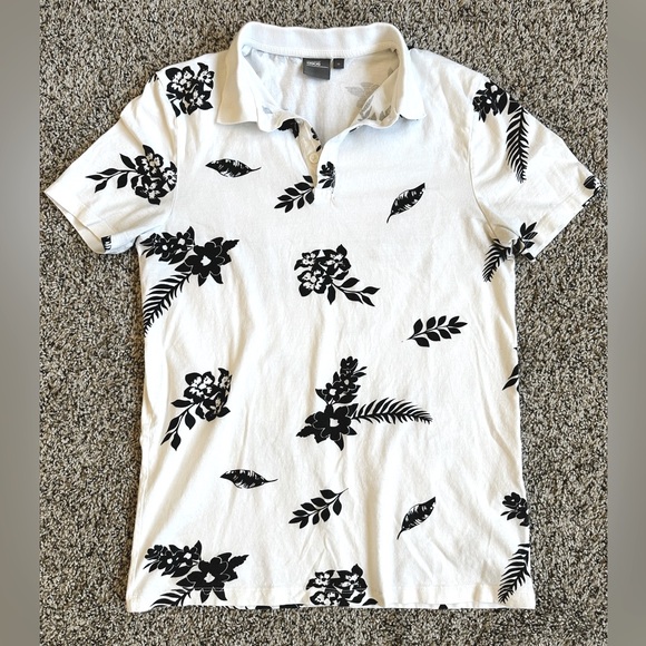 White Hawaiian Polo Shirt - Picture 1 of 2
